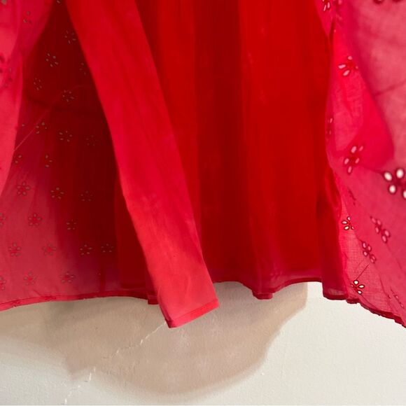 J. Crew Factory Cotton Eyelet Midi Dress Size 2 Hot Pink - Picture 4 of 11